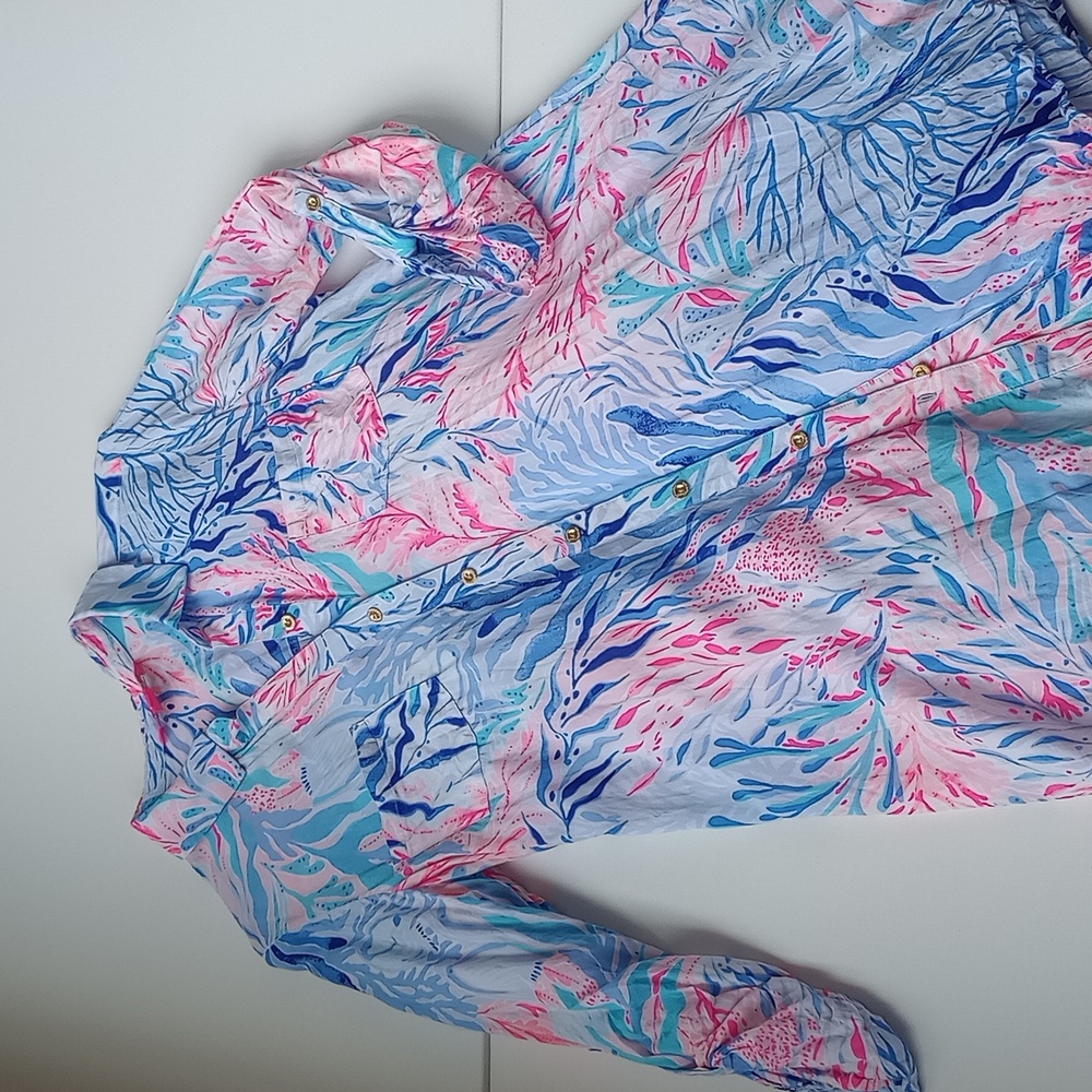 Lilly Pulitzer Natalie Printed Swim Cover Up Small - Picture 4 of 10